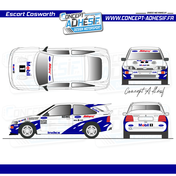 Kit déco Ford Escort Cosworth - DELECOUR