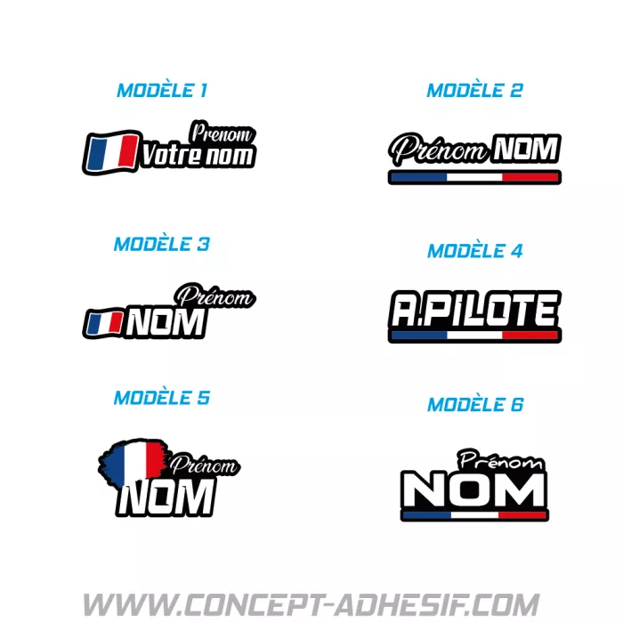 Kit nom / prénom casque